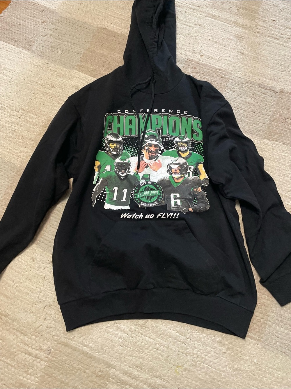 Philadelphia Eagles Black Conference 'Champions' Graphic Hoodie Sweatshirt